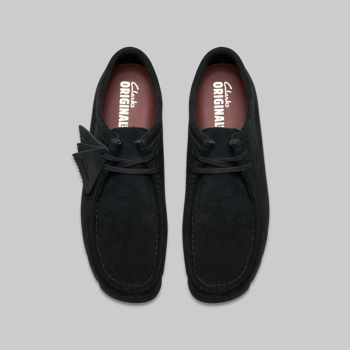 Wallabee GTX Clarks Originals en suède noir, vue de dessus
