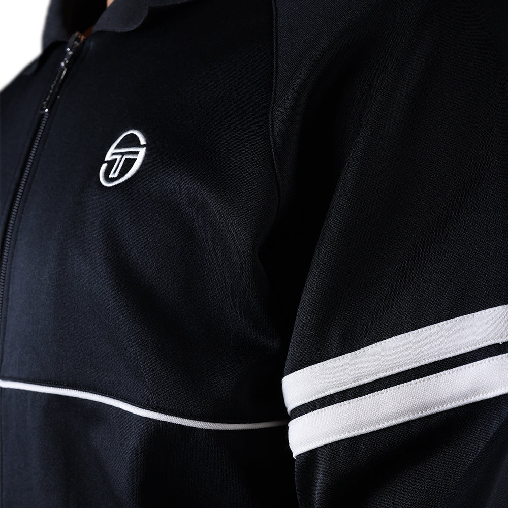 Veste de survêtement Orion 024 Sergio Tacchini noire, détail de la bande contrastée