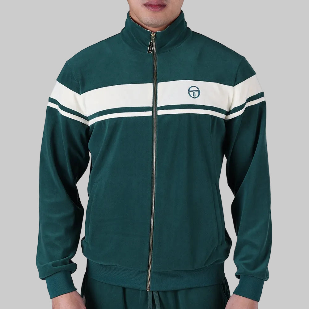 Veste de survêtement Damarindo 025 en velours Sergio Tacchini verte, vue de face