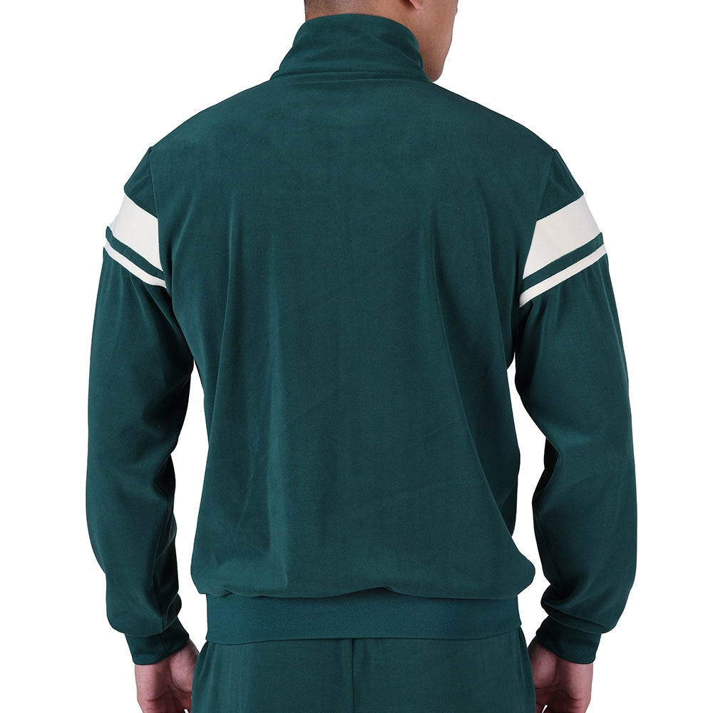 Veste de survêtement Damarindo 025 en velours Sergio Tacchini verte, vue de dos