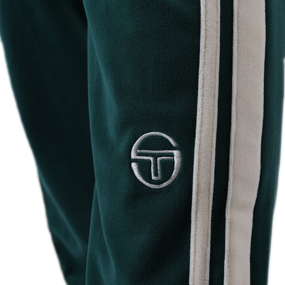 Pantalon de survêtement Damarindo 025 en velours Sergio Tacchini vert, détail du velours