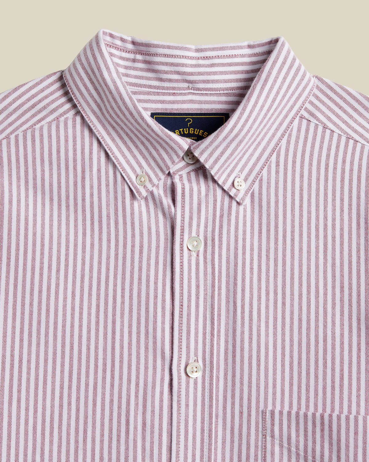 Chemise Brushed Oxford Stripe Portuguese Flannel bordeaux