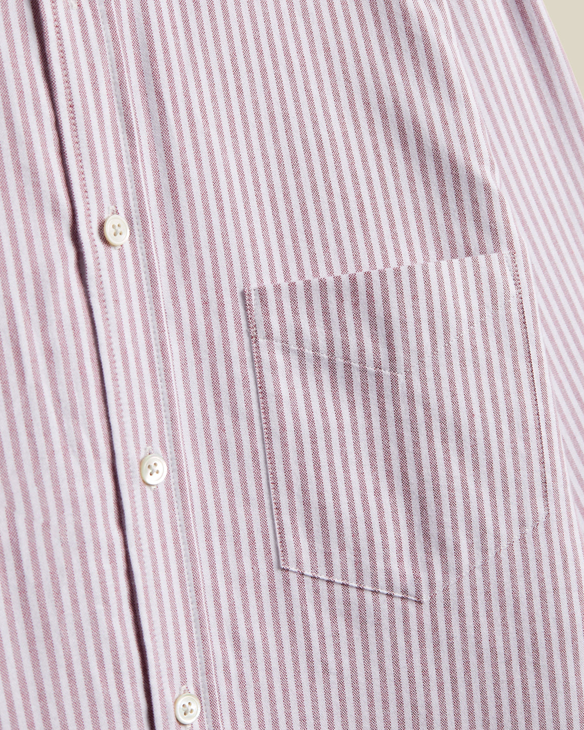 Chemise Brushed Oxford Stripe Portuguese Flannel bordeaux
