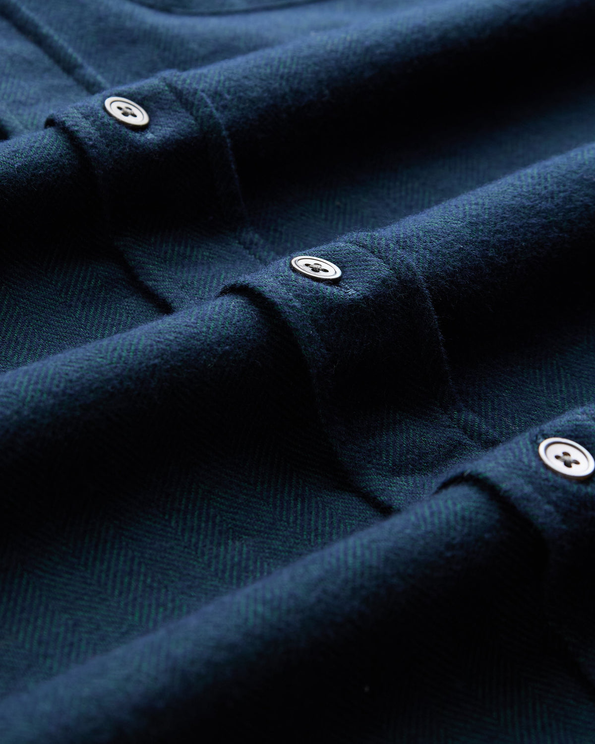Chemise Espiga Portuguese Flannel verte, détail du tissu