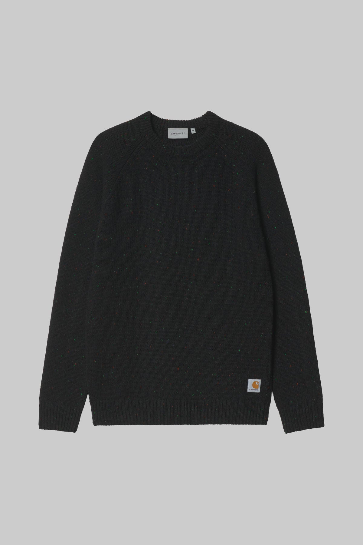 Pull Carhartt WIP Anglistic noir moucheté, face
