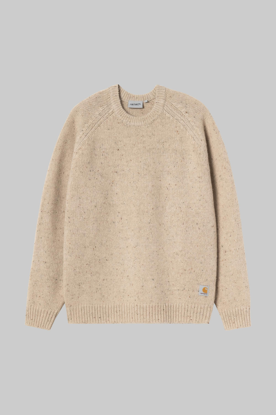 Pull Carhartt WIP Anglistic beige moucheté, face