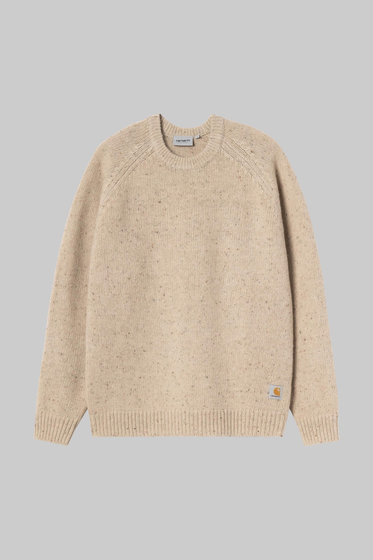 Pull Carhartt WIP Anglistic beige moucheté, face