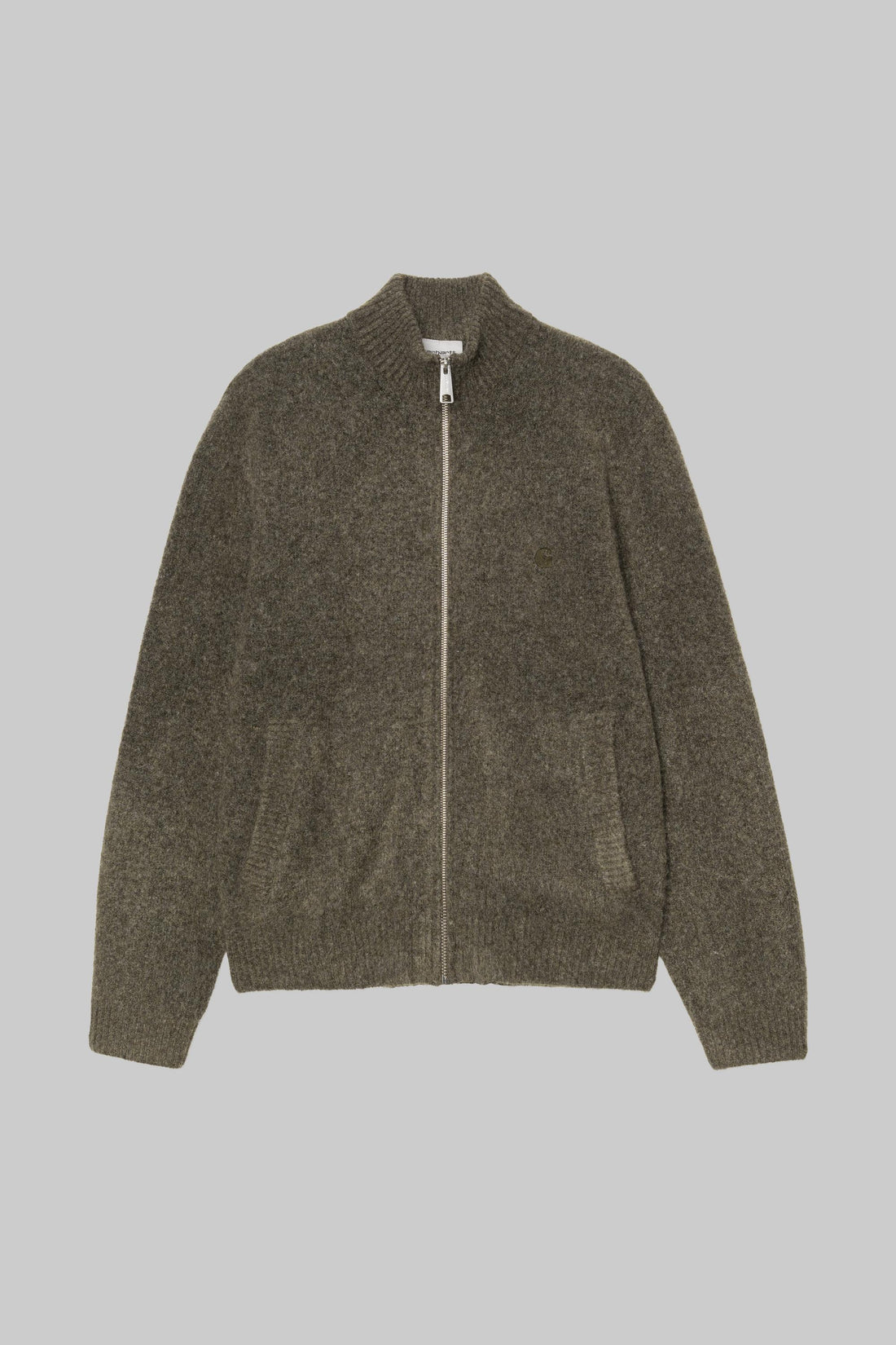 Veste en maille Carhartt WIP Curtis vert kaki, face