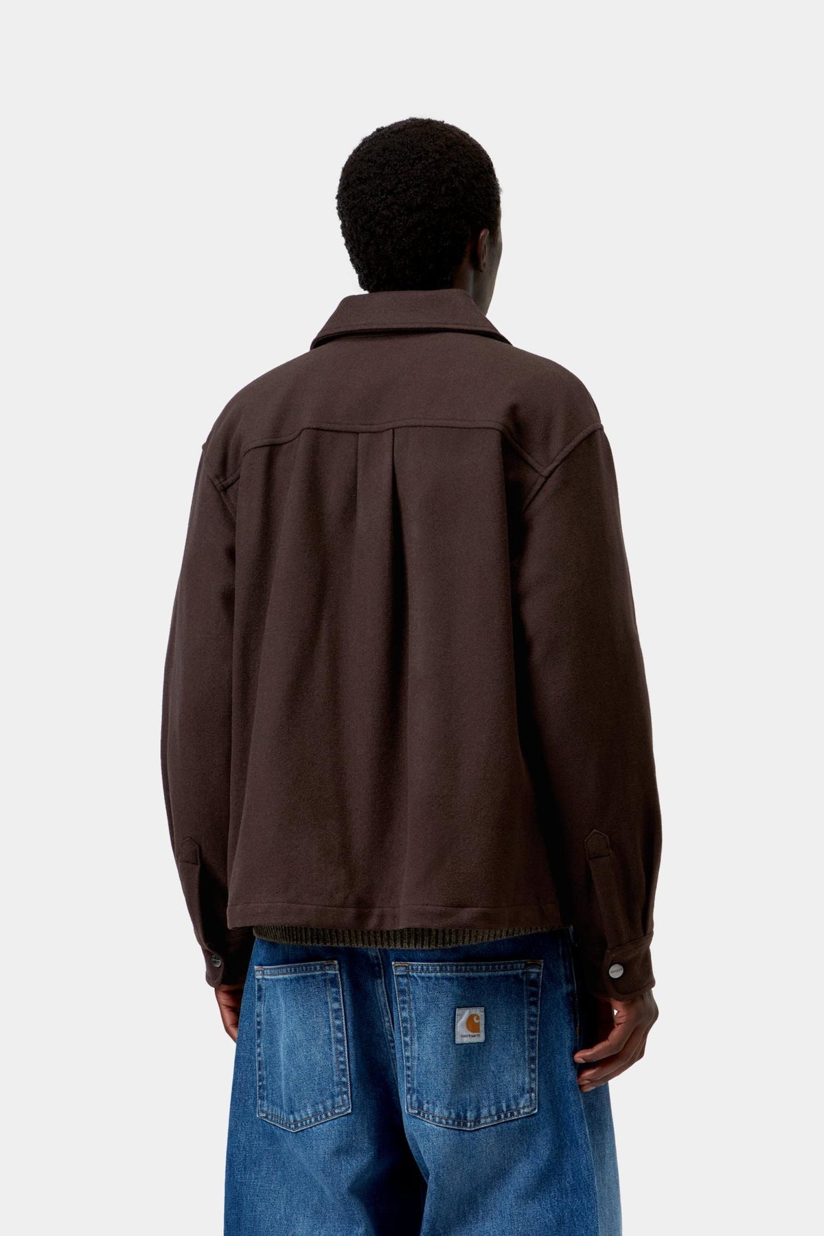 Surchemise Carhartt WIP Atoka en laine marron Palisander, portée
