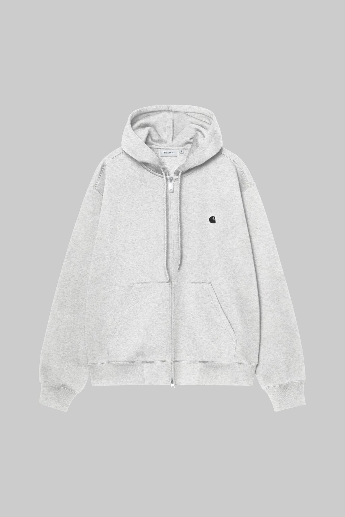 Sweat zippé à capuche Carhartt WIP Mack gris, face