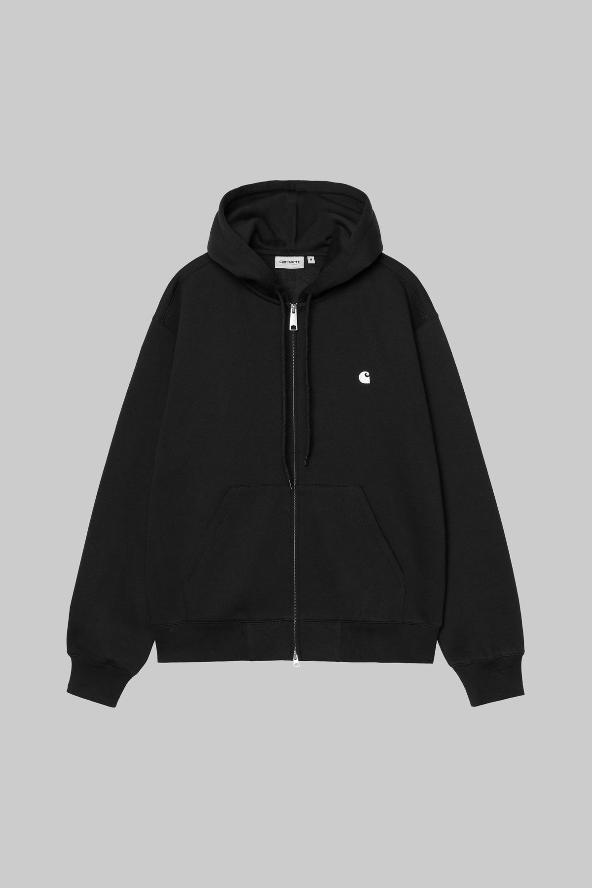 Sweat zippé à capuche Carhartt WIP Mack noir, face