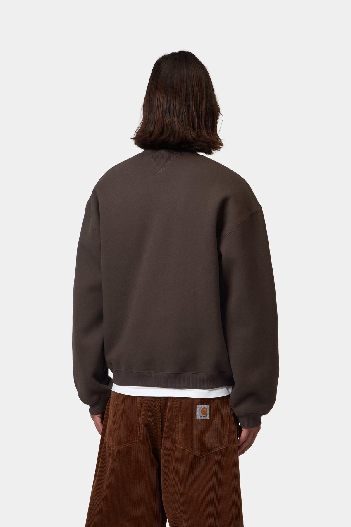 Sweat-shirt Carhartt WIP Ebbert marron porté