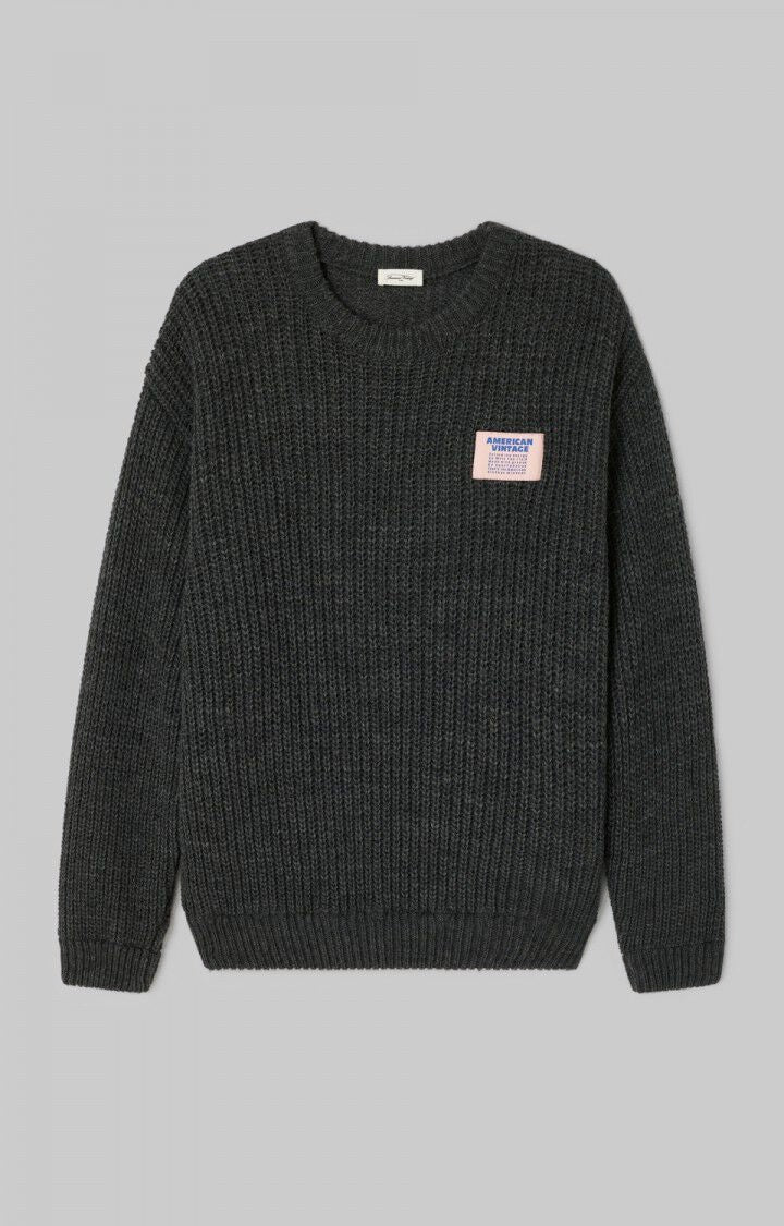 Pull Cyrow American Vintage anthracite chiné, vue de face