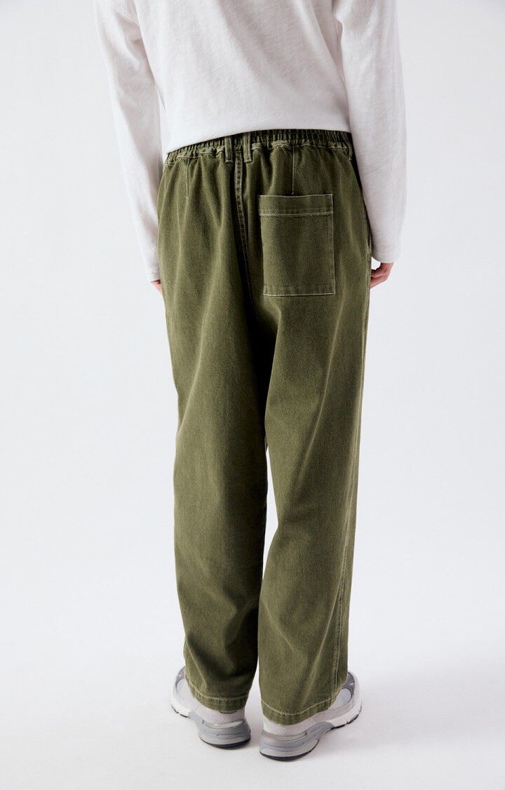 Jean droit American Vintage Uzatown kaki, porté