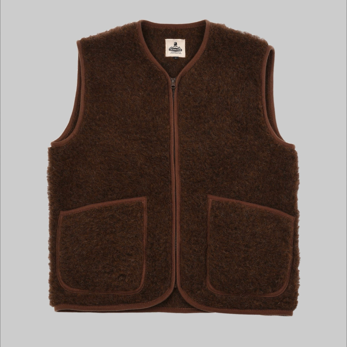 Veste sans manches Pepitko Coldbreaker marron foncé, laine bouclée