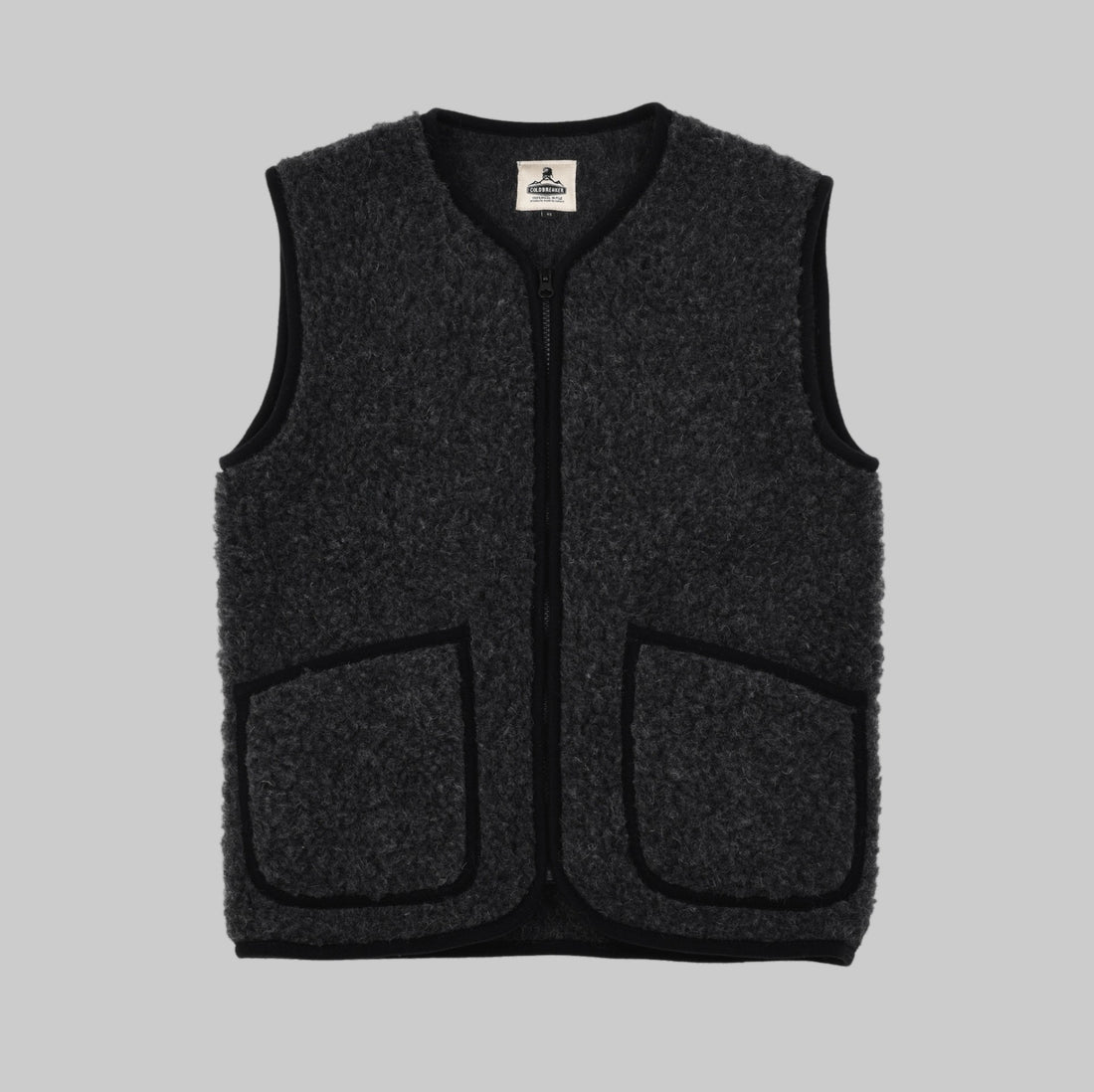 Veste sans manches Pepitko Coldbreaker noire, laine bouclée