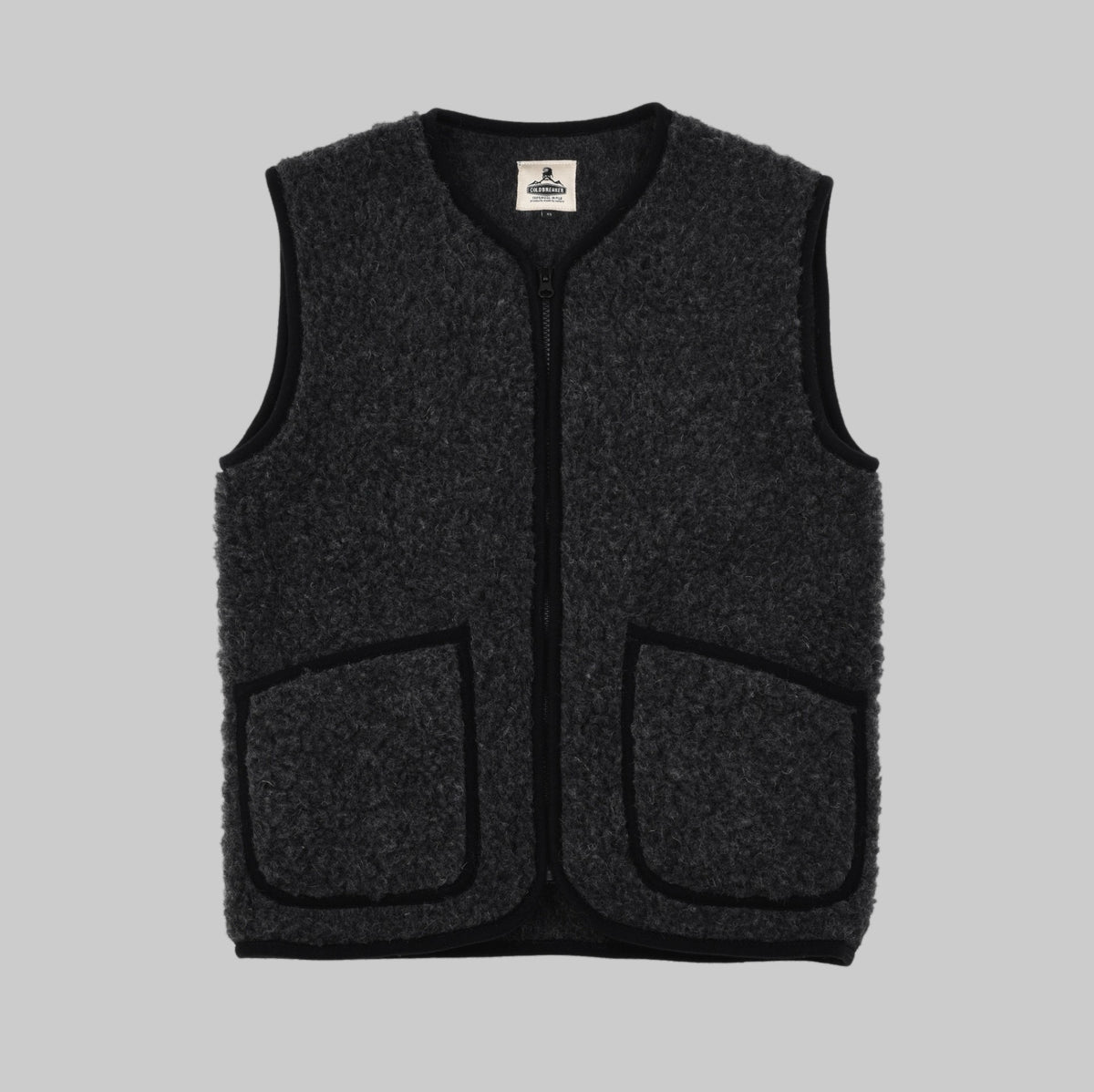 Veste sans manches Pepitko Coldbreaker noire, laine bouclée