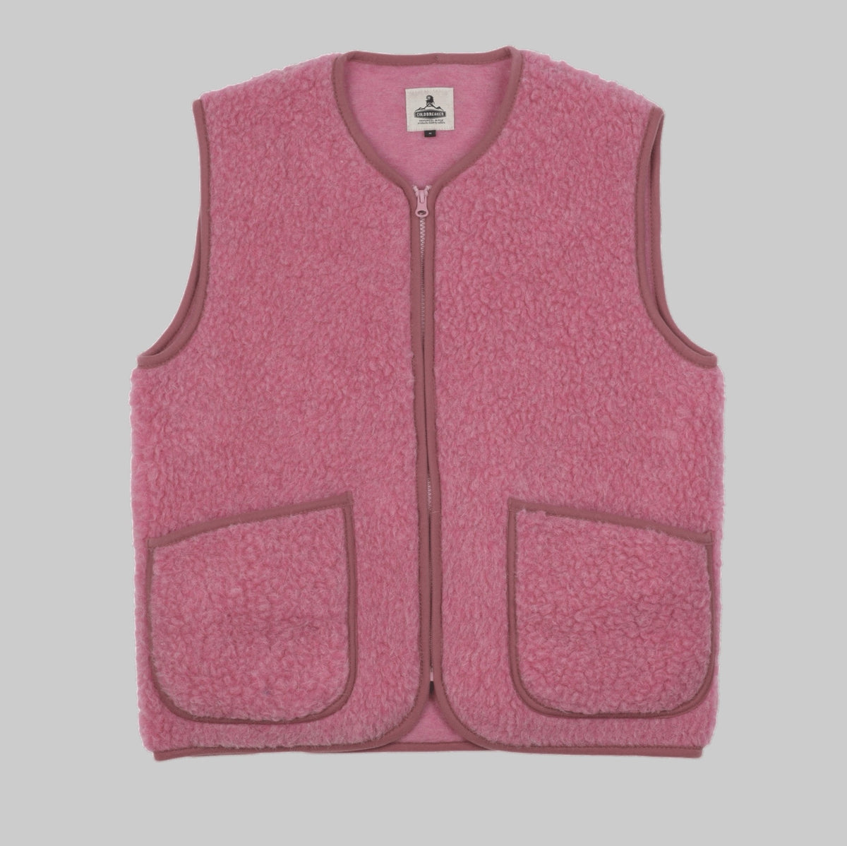 Veste sans manches Pepitko Coldbreaker rose, laine bouclée