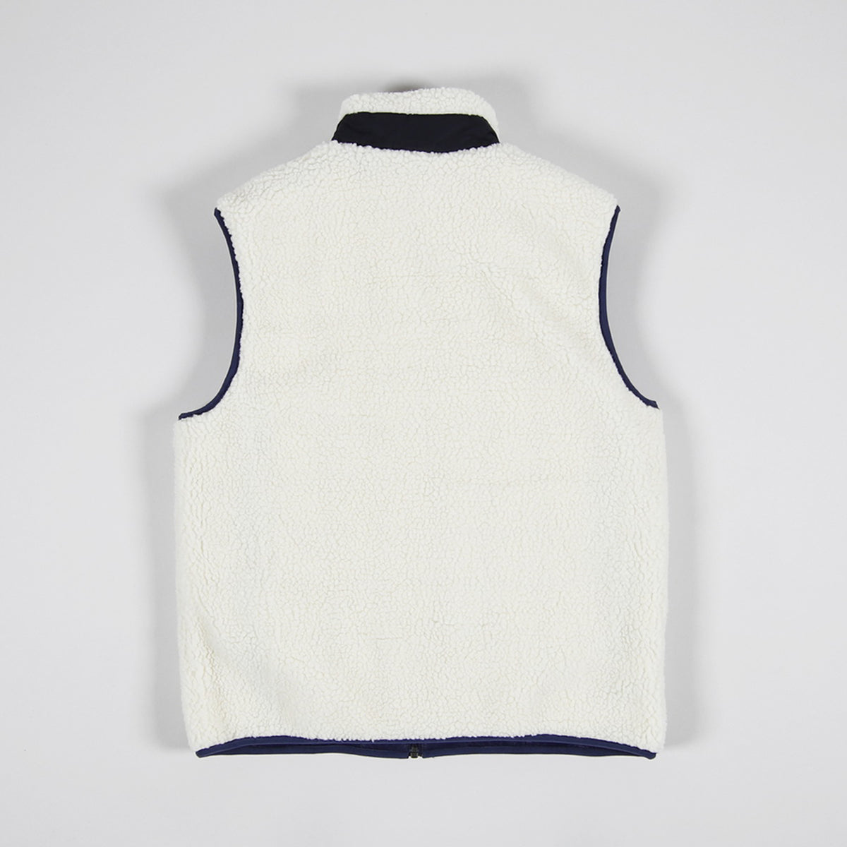 Gilet réversible Down × Boa Taion marine et ivoire, dos face polaire
