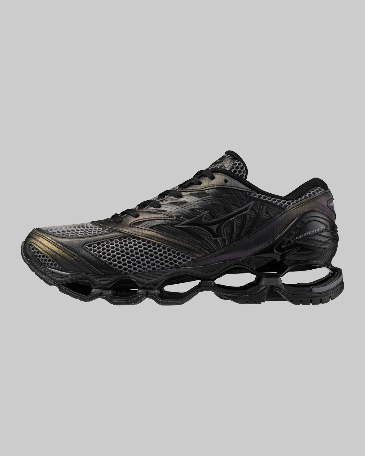 Baskets Mizuno Wave Prophecy LS noires, profil extérieur