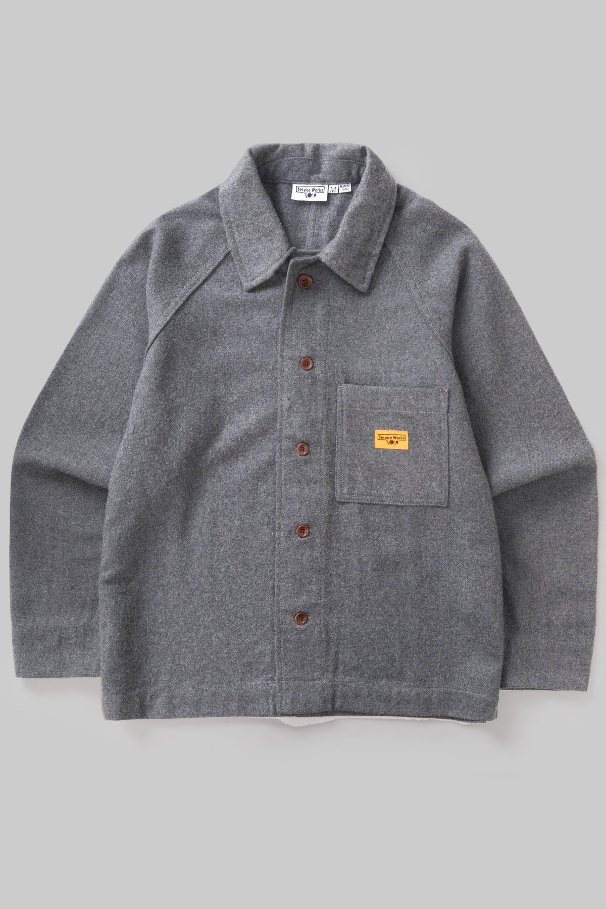 Flannel FOH Overshirt Service Works gris anthracite, vue de face