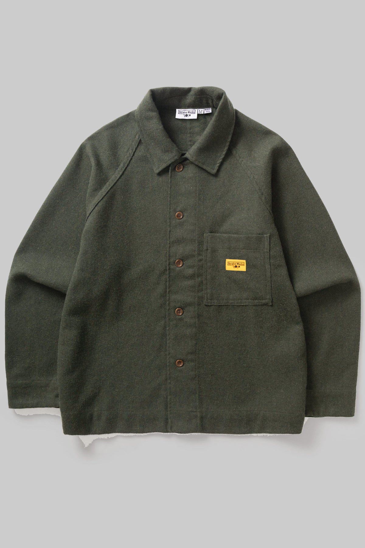 Flannel FOH Overshirt Service Works vert forêt, vue de face