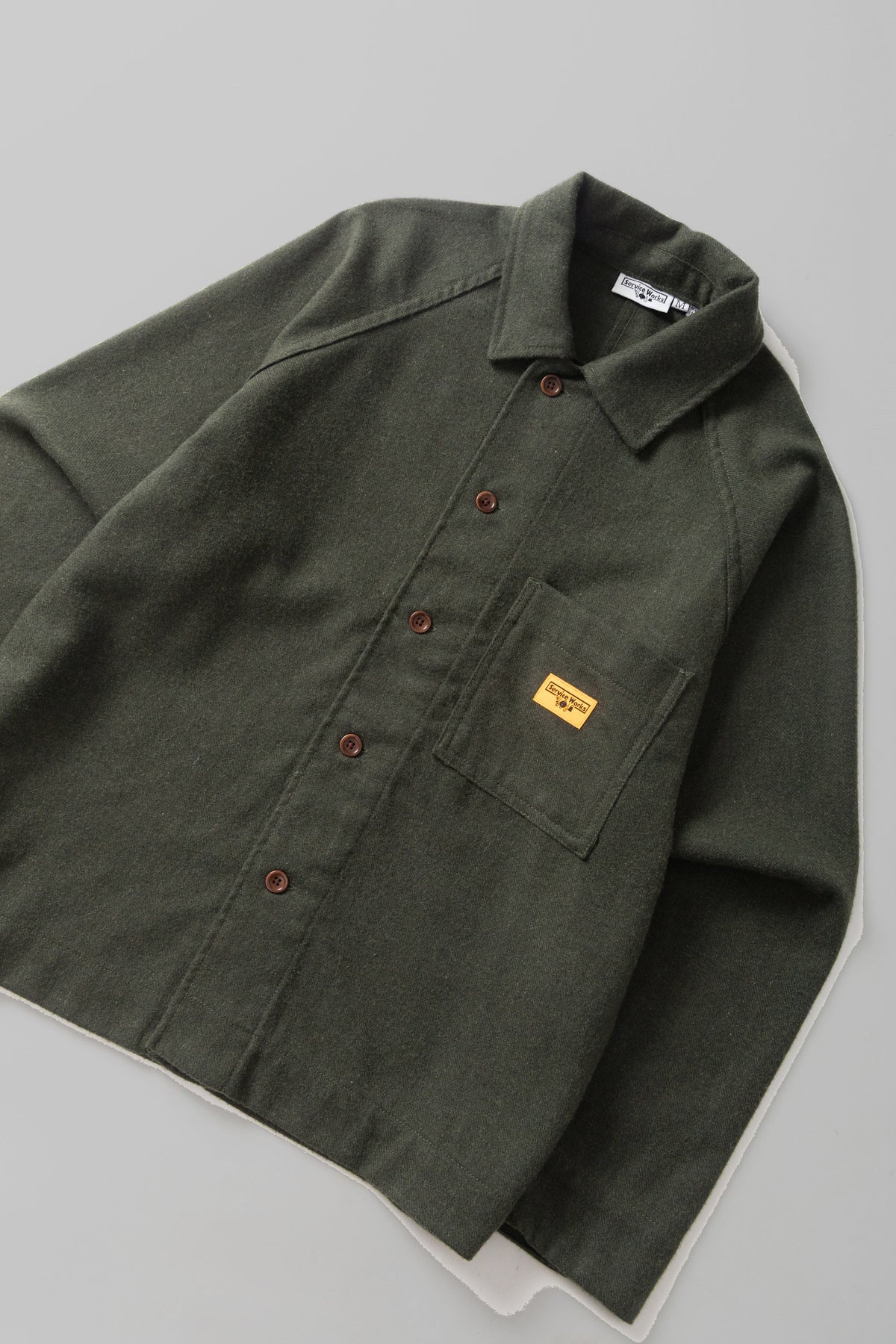 Flannel FOH Overshirt Service Works vert forêt, vue de dos