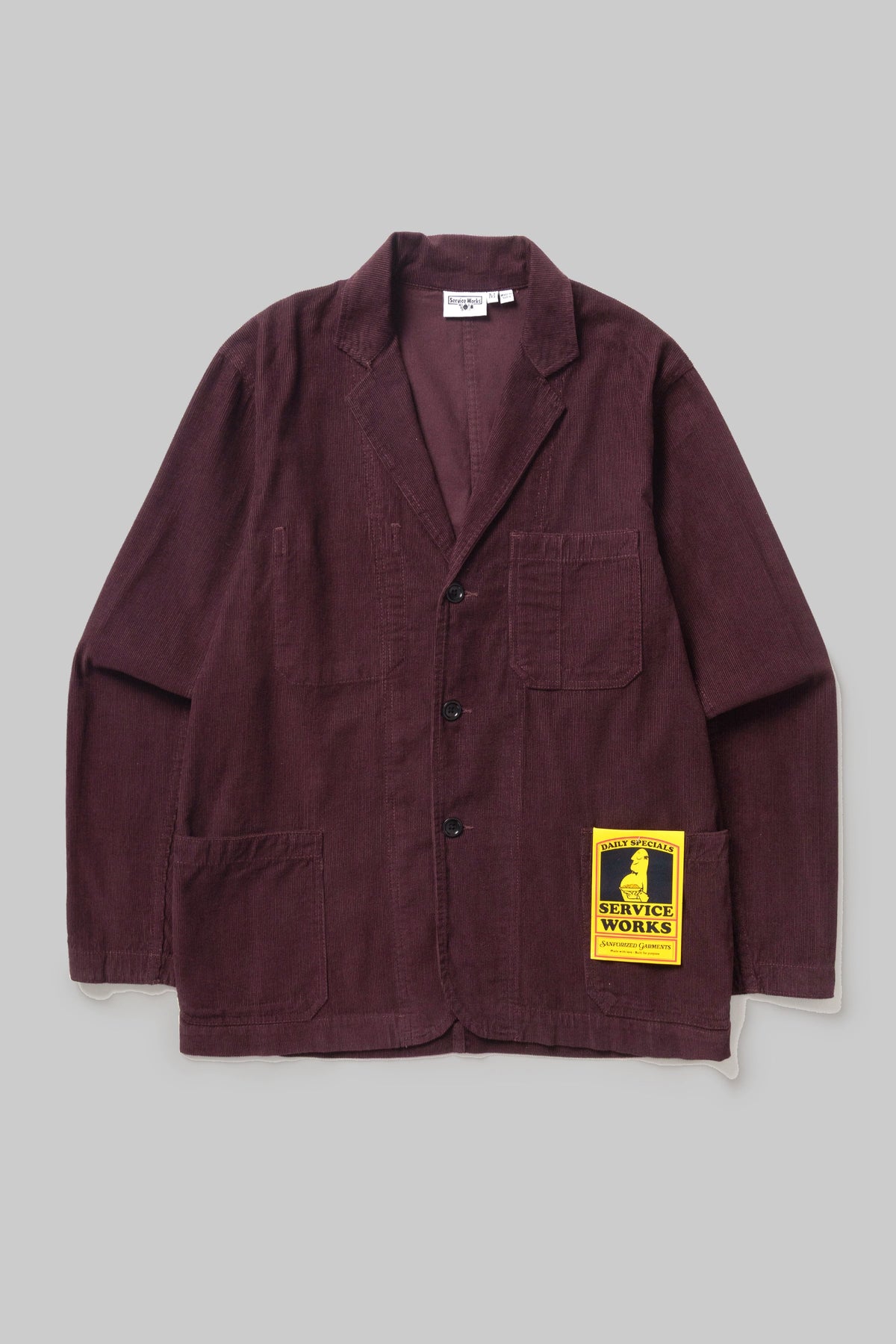 Fine Cord Server Suit Jacket Service Works bordeaux, vue de face