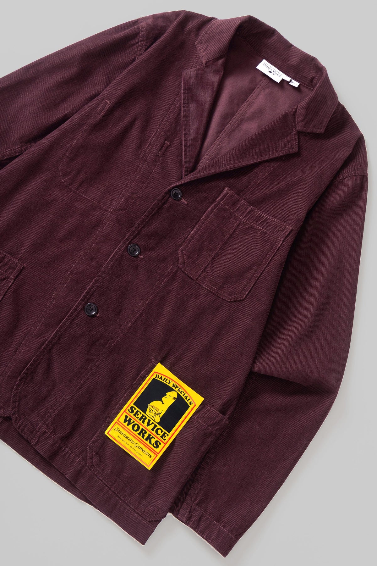 Fine Cord Server Suit Jacket Service Works bordeaux, vue de dos