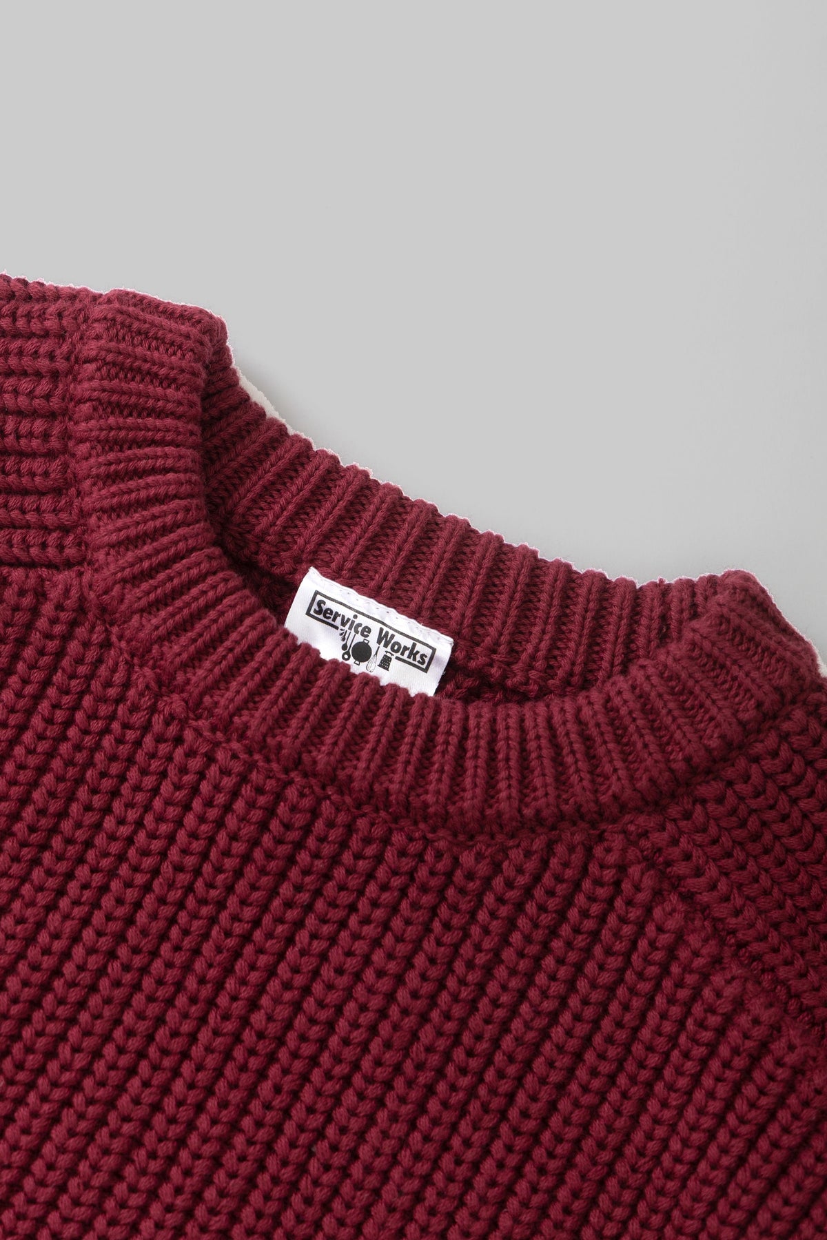 Artichoke Chunky Knit Service Works bordeaux, détail de la maille
