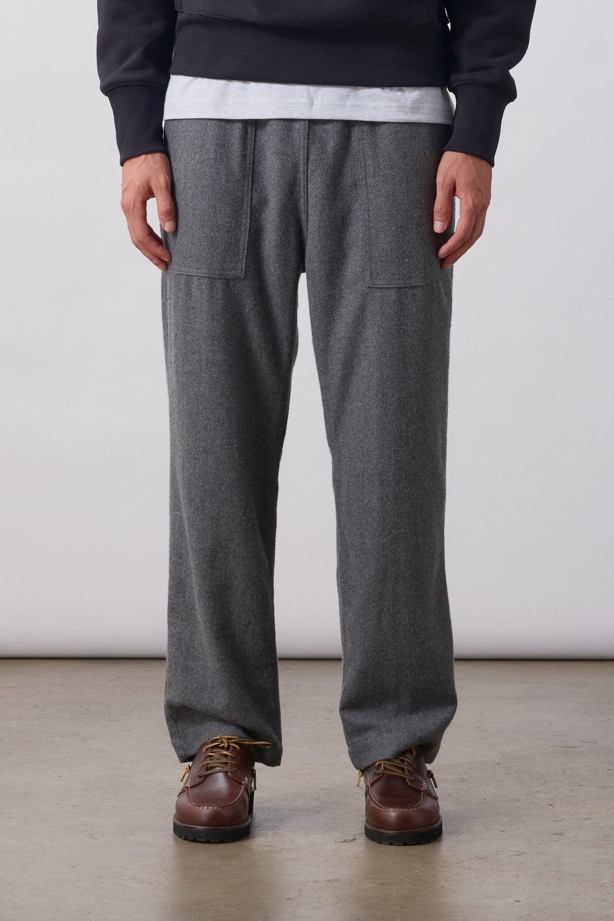 Flannel Chef Pants Service Works gris anthracite porté