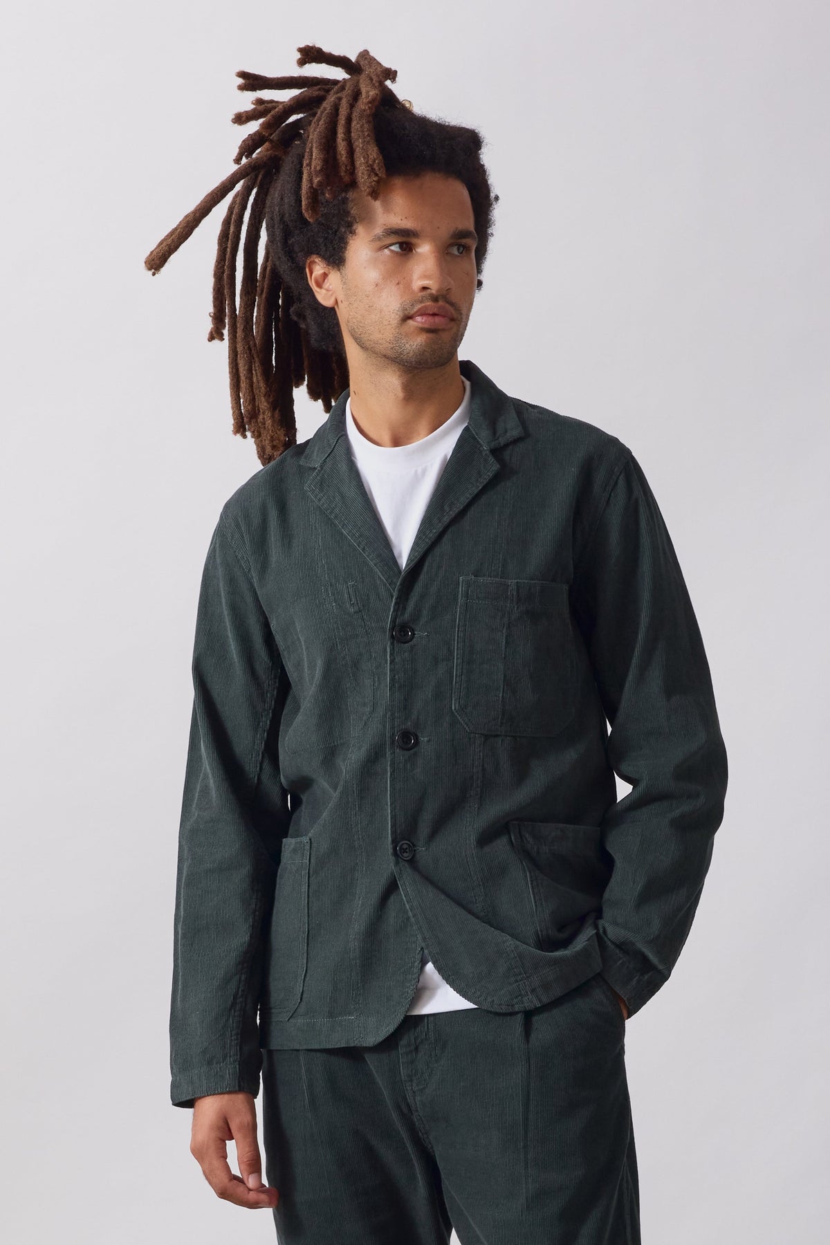 Fine Cord Server Suit Jacket Service Works verte portée