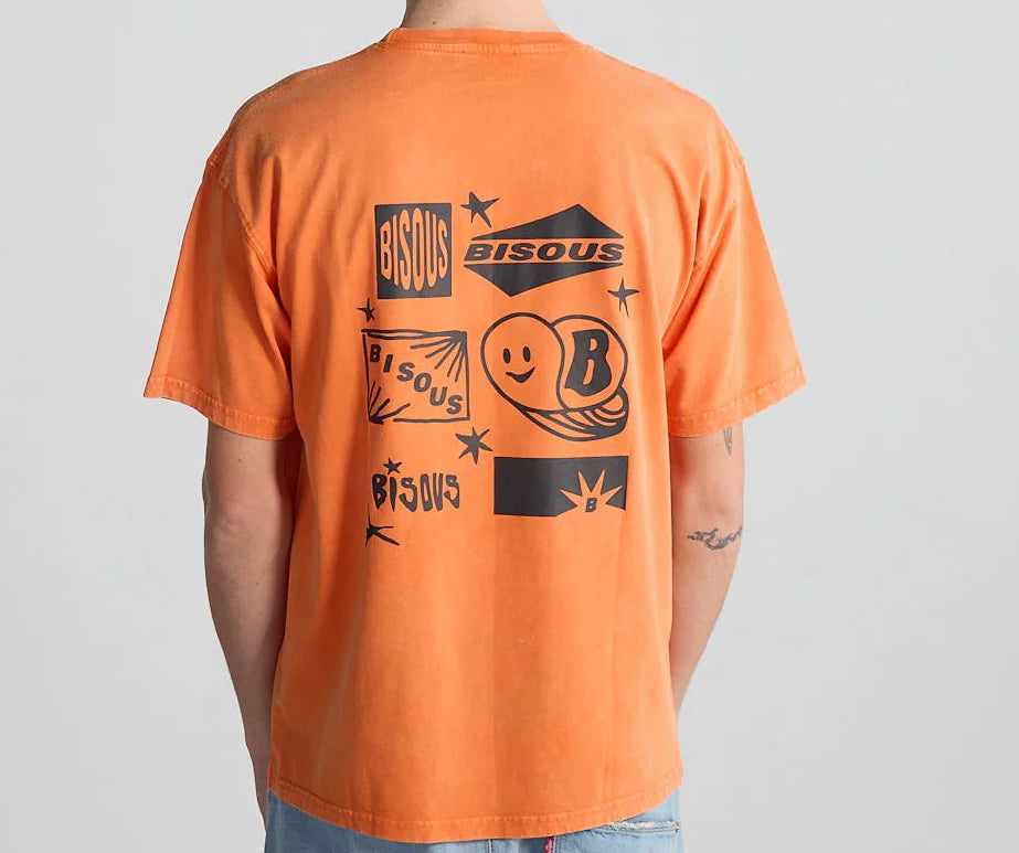 T-shirt Flyer Washed Orange | Bisous Skateboards