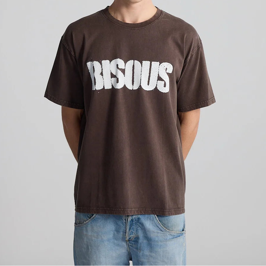 T-shirt Pochoir Washed Brown | Bisous Skateboards