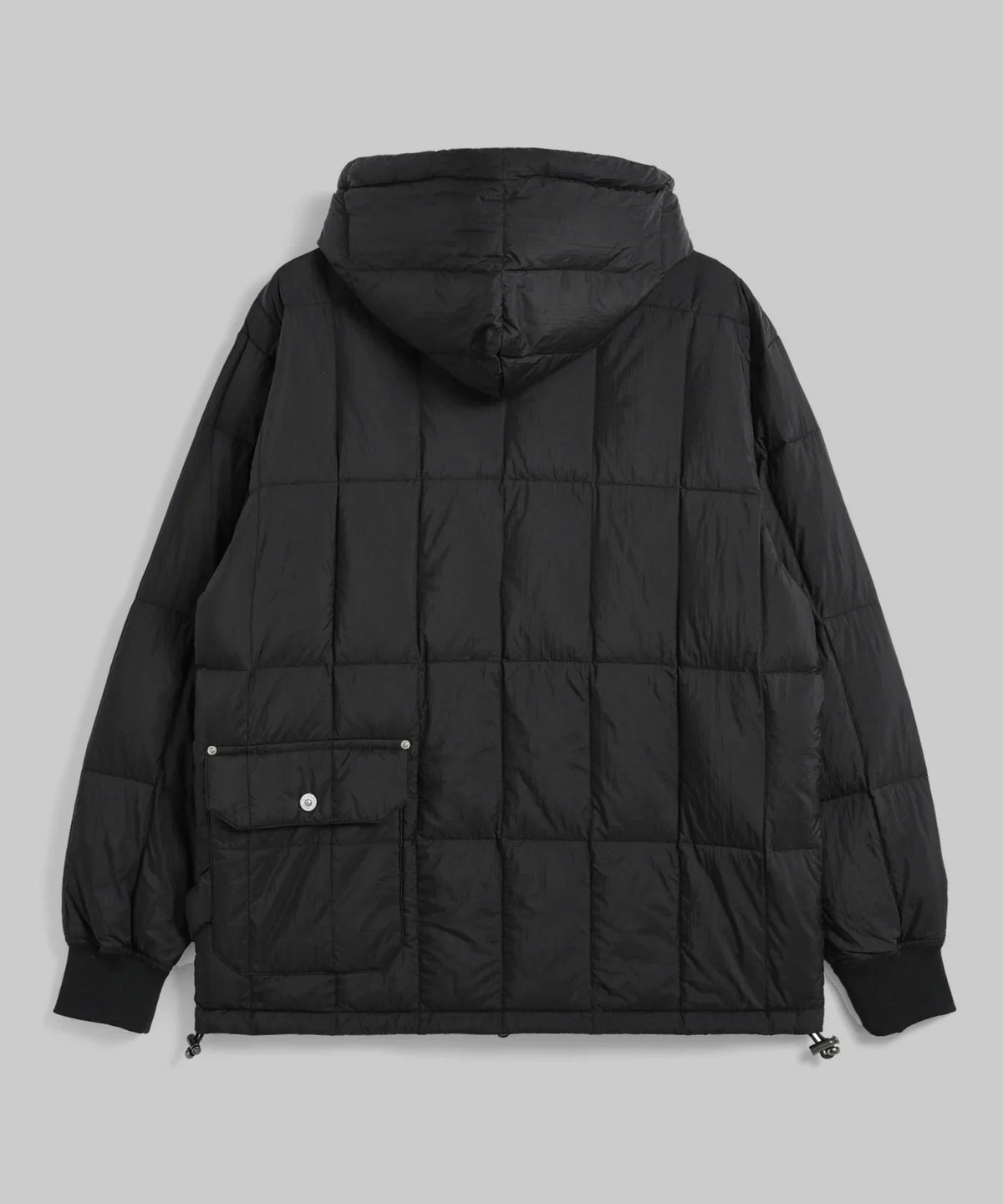 Work W-Zip Hood Rib Down Jacket Taion noire, vue de dos