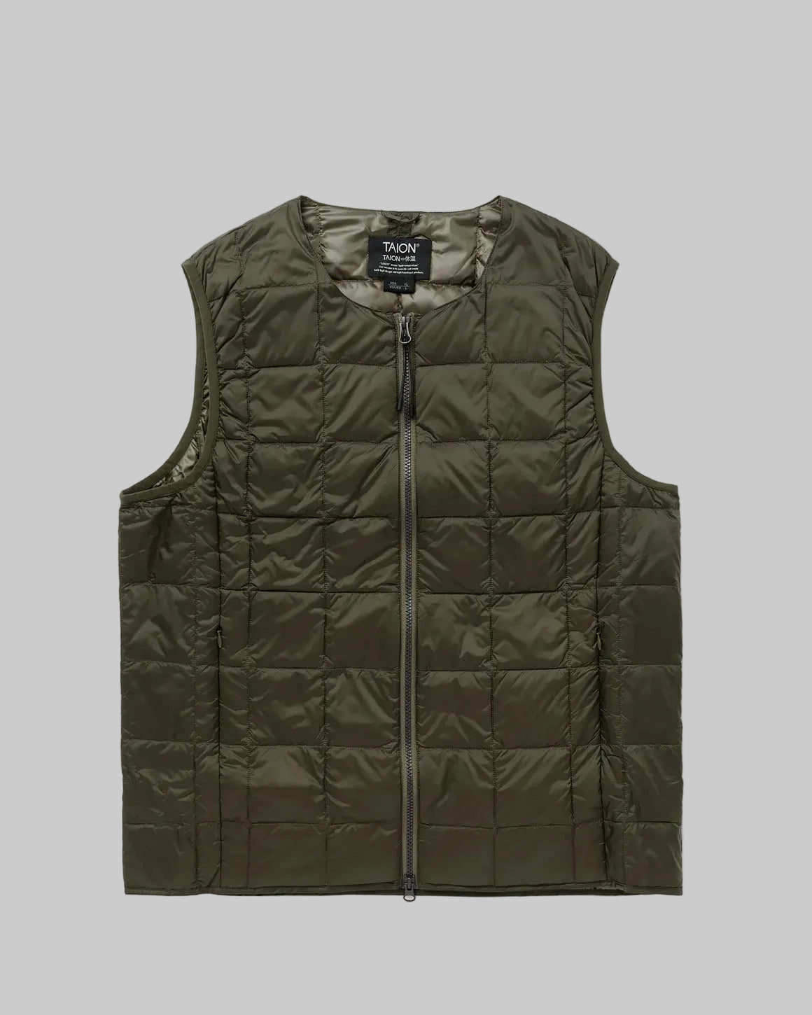 Crew Neck zip Down Vest | Taion