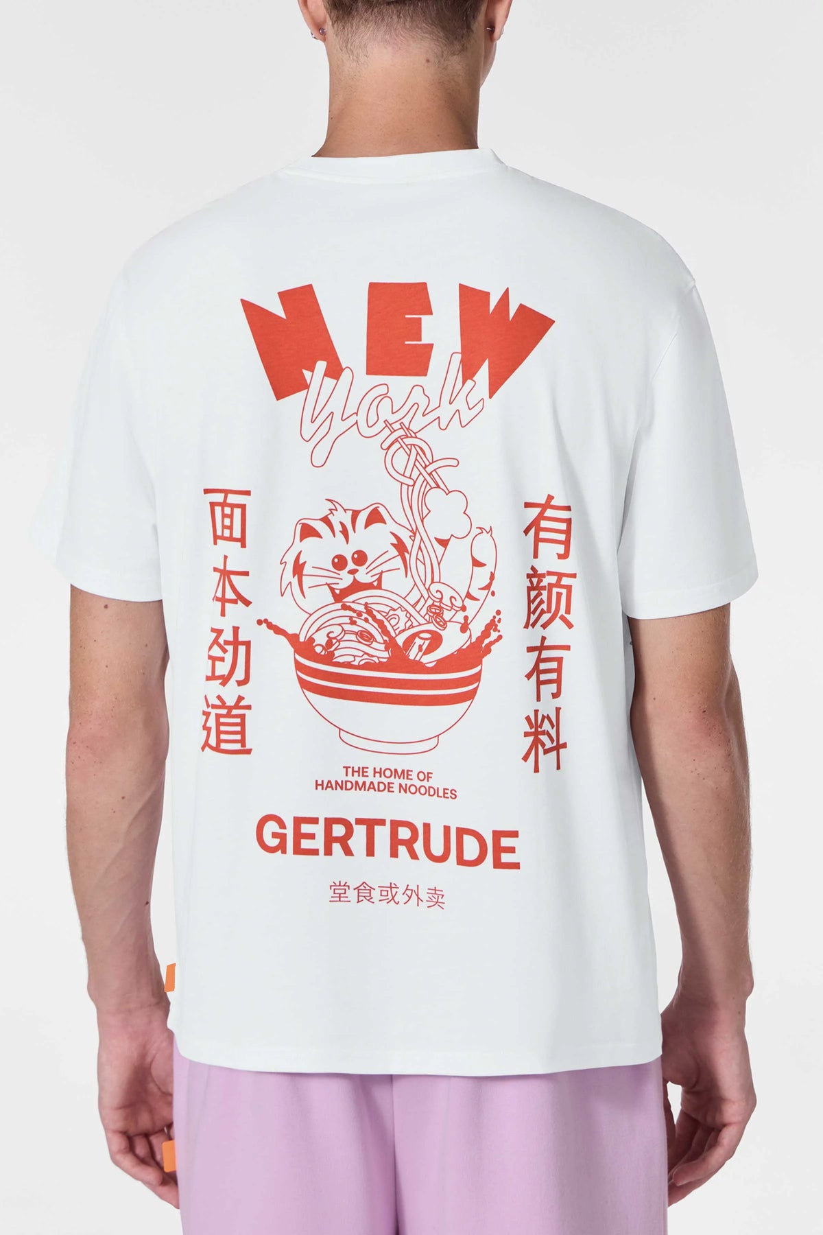 T-shirt Gertrude Leon NY blanc, porté de dos